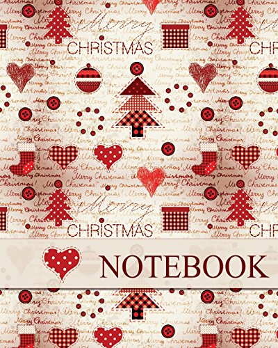 Christmas Notebook, Holiday Notebook, Journal & Notes, Christmas Jotter Book (Happy Christmas Hearts)
