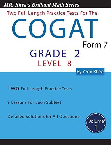 Two Full Length Practice Tests for the CogAT Form 7 Level 8 (Grade 2)