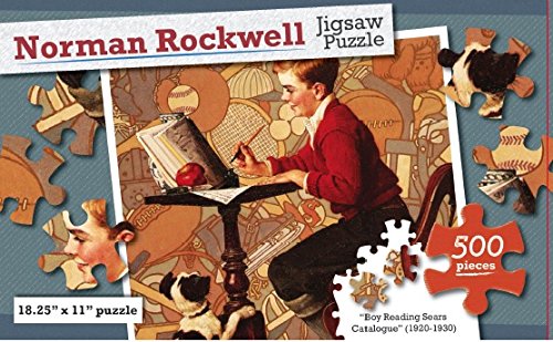 Norman Rockwell 500 piece Jigsaw Puzzle - Boy Reading Sears Catalogue