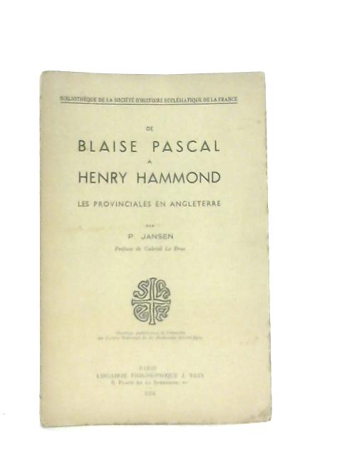 De Blaise Pascal a Henry Hammond