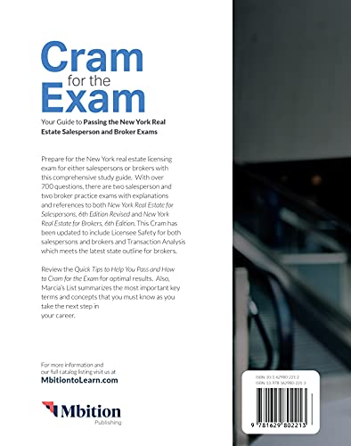 Cram for the Exam: Your Guide to Passing the New York Real Estate Salesperson and Broker Exams