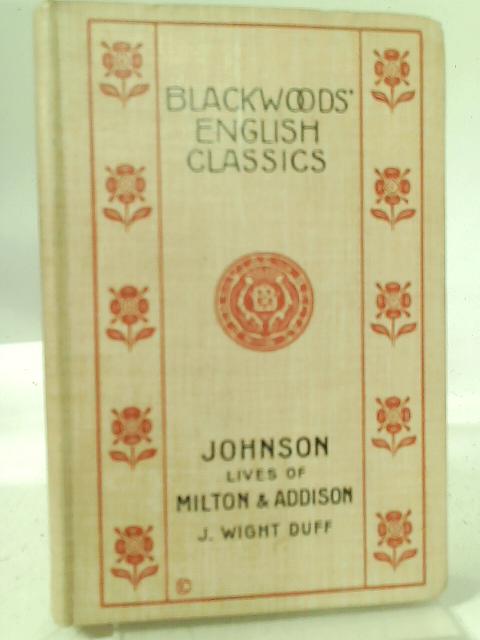 Johnson: Lives of Milton and Addison.
