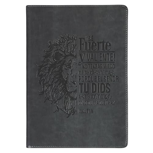 Christian Art Gifts Scripture Journal in Spanish: Diario Clásico Cierre Gris Sé Fuerte Jos. 1:9