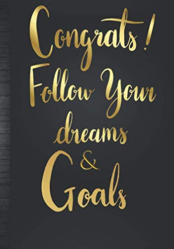 Congrats Follow Your Dreams Goals Congratulations On New Job Promotion Gift for Men Professional Journal Idea Guys Cool Dreams Tracker Life Planner Inspirational Notebook to Write in