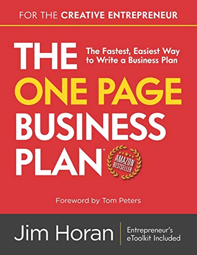 The One Page Business Plan for the Creative Entrepreneur