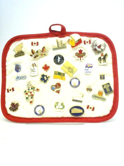 Canadian Pins Set on Fabric Trivet