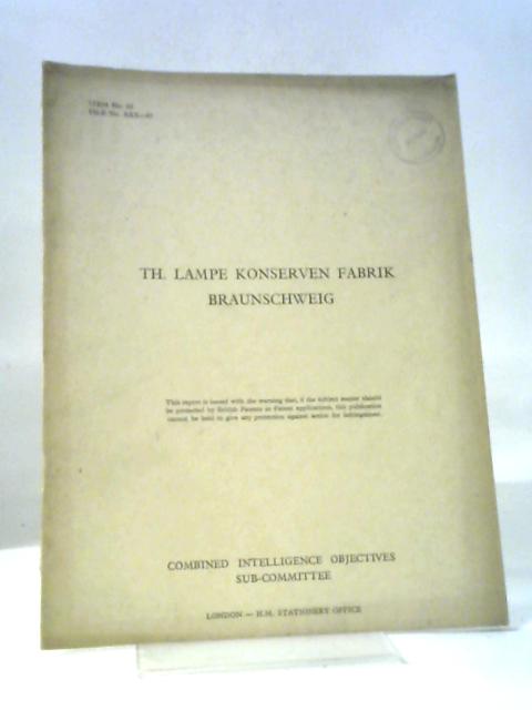Th. Lampe Konserven Fabrik Braunschweig File No 30- 87 Item No 22