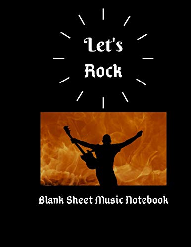 Blank sheet music notebook Let's Rock