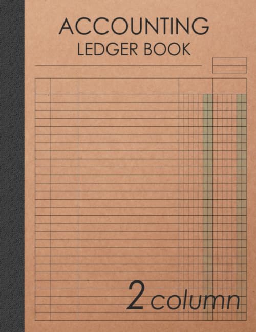 Accounting Ledger Book Column pages x inches large size Brown craft paper style cover Simple General Accounting Ledger Book for Bookkeeping Account Ledger Blank Book