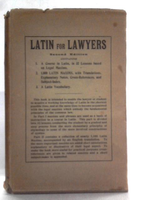 Latin For Lawyers