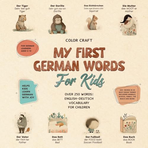 My First German Words Book For Kids