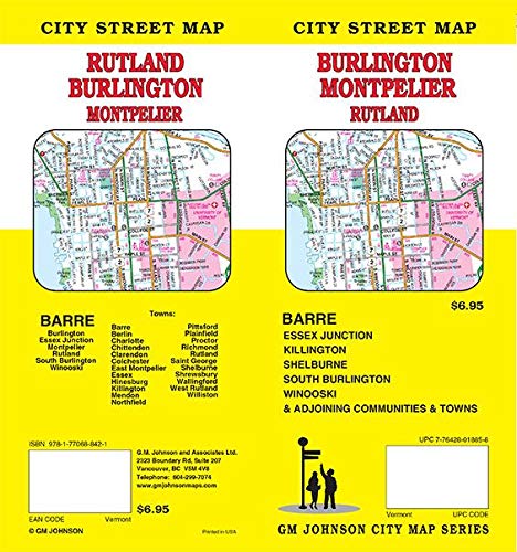 Burlington / Rutland / Montpelier / Barre, Vermont Street Map