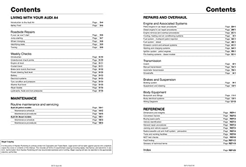 Audi A4 Petrol & Diesel (95 - 00) Haynes Repair Manual