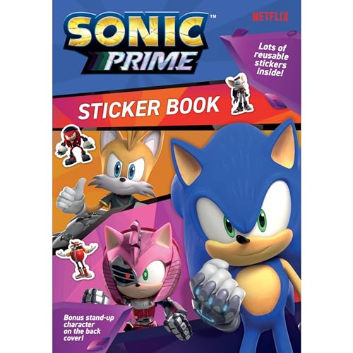 Alligator Sonic Prime Sticker Book with Lots of Reusable Stickers Inside Bouns Stand-Up Character On The Back Cover|Fun and Play Activity Books|Perfect for Travel, Birthday Gifts for Kids|Age 3+