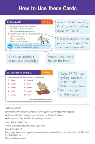 KS2 English Year 3 Practice Question Cards: Grammar, Punctuation & Spelling
