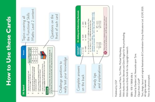 Functional Skills Maths Revision Question Cards - Level 2