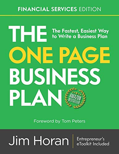 The One Page Business Plan Financial Services Edition