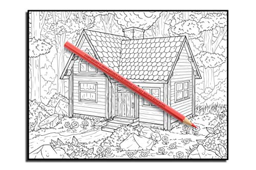 Country Cabins Coloring Book: An Adult Coloring Book with Rustic Cabins, Charming Interior Designs, Beautiful Landscapes, and Peaceful Nature Scenes