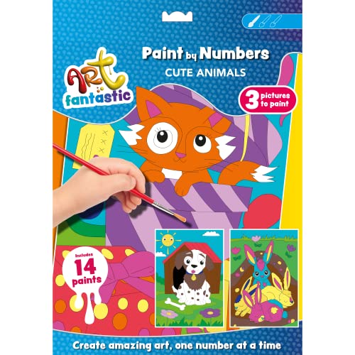 Curious Universe Art Fantastic Dinosaur - Paint by Numbers for Children - Number Painting Kit for Kids Age 6-14 - Painting by Numbers Dinosaurs - Arts and Crafts Gifts - Includes 8 Kids Paints