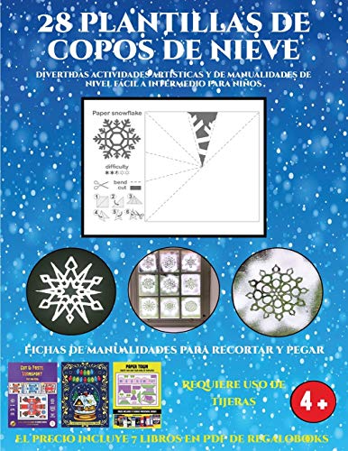 Fichas de manualidades para recortar y pegar (Divertidas actividades artisticas y de manualidades de nivel facil a intermedio para ninos)