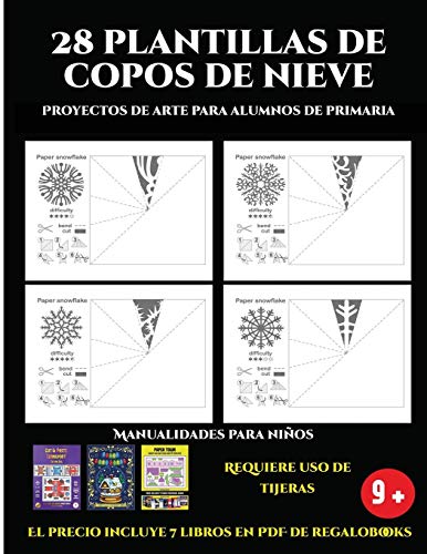 Proyectos de arte para alumnos de primaria (28 plantillas de copos de nieve 2
