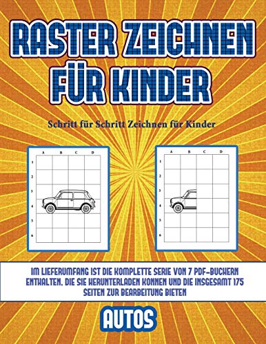 Schritt fur Schritt Zeichnen fur Kinder (Raster zeichnen fur Kinder - Autos)