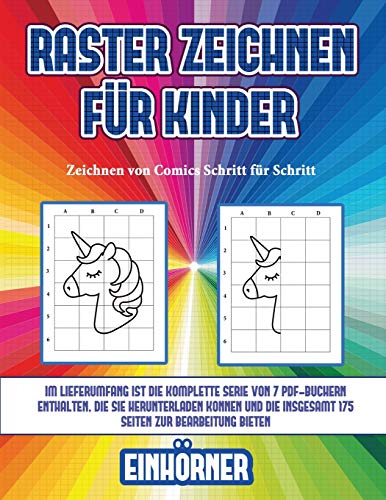 Zeichnen von Comics Schritt fur Schritt (Raster zeichnen fur Kinder - Einhoerner)
