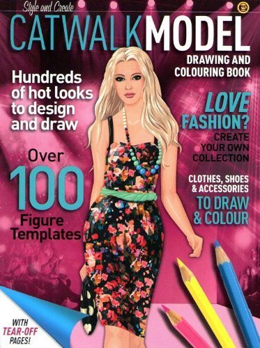 Style and Create Catwalk Model drawing and colouring book