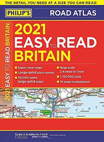 2021 Philip's Easy to Read Britain Road Atlas