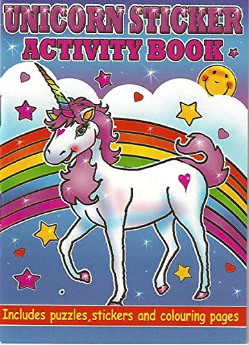 WF Graham 12 x Unicorn Mini Activity Colour Sticker A6 Books Children Party Bag Fillers
