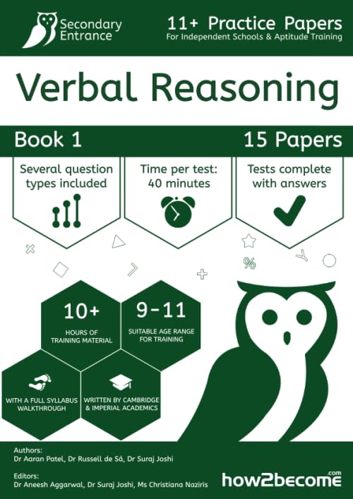 11+ Practice Papers For Independent Schools & Aptitude Training Verbal Reasoning Book 1
