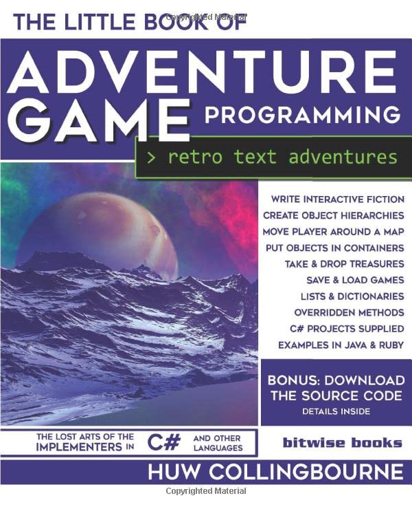 The Little Book Of Adventure Game Programming Program Retro Text Adventures in C and other languages