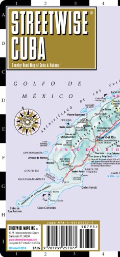 Streetwise Cuba Map - Laminated Country Road Map of Cuba