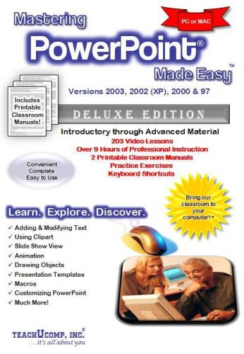 Mastering MS PowerPoint Made Easy Training Tutorial v. 2003 through 97 - How to use Microsoft PowerPoint Video e Book Manual Guide. Even dummies can ... - Advanced material from Professor Joe