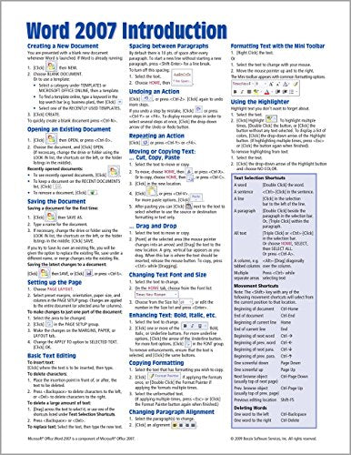 Microsoft Word 2007 Introduction Quick Reference Guide