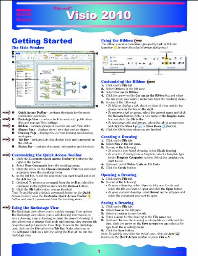 Visio 2010 Quick Source Reference Guides