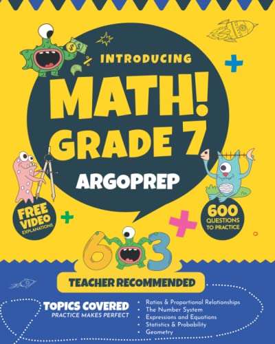 Introducing MATH Grade by ArgoPrep Practice Questions Comprehensive Overview of Each Topic Detailed Video Explanations Included th Grade Math Workbook