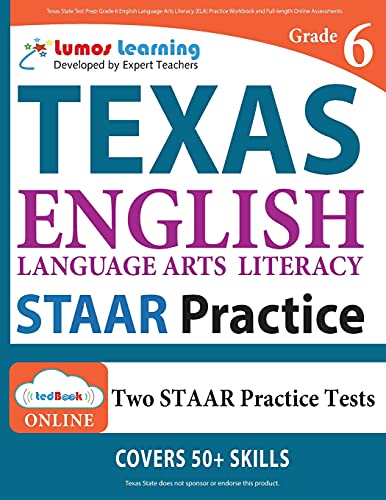 Grade 6 English Language Arts Literacy (ELA) Practice Workbook and Full-length Online Assessments