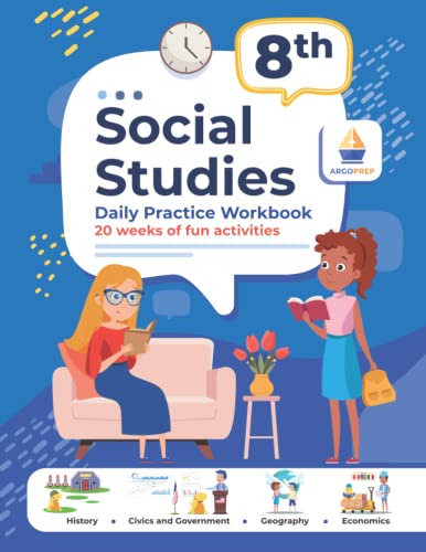 th Grade Social Studies Daily Practice Workbook Weeks of Fun Activities History Civic and Government Geography Economics Video Explanations for Each Question