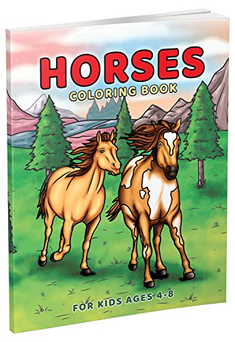 Horses Coloring Book for Kids Ages 4-8