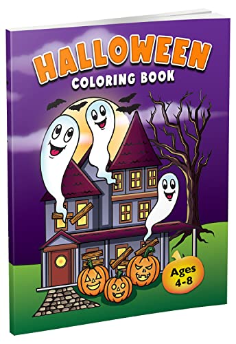 Halloween Coloring Book: For Kids Ages 4-8 with Spooky Cute Halloween Designs to Colour for Boys and Girls