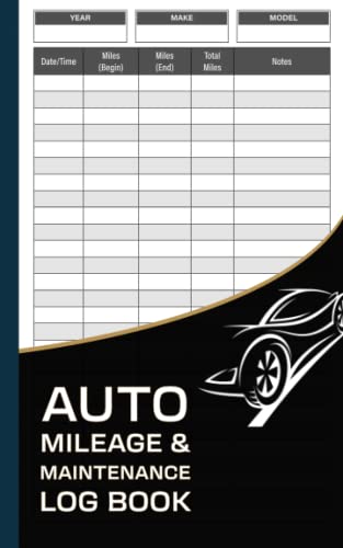 Auto Mileage & Maintenance Log Book: Track Mileage, Gas Usage and Maintenance with Safety Tips