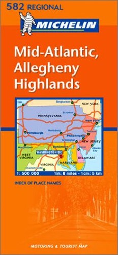 Michelin USA, Mid-Atlantic/Allegheny Highlands Map No. 582