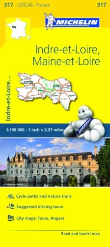 Indre-et-Loire, Maine-et-Loire - Michelin Local Map 317