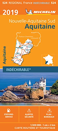 AQUITAINE 17524 CARTE MICHELIN KAART 2019