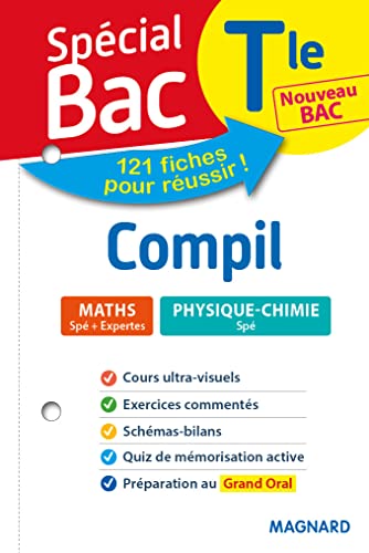 Spécial Bac Compil 2 Spés Maths Physique Tle Bac 2021: Tout le programme en 121 fiches, cours utlra-visuel, schémas-bilans, exercices, quiz et Grand oral