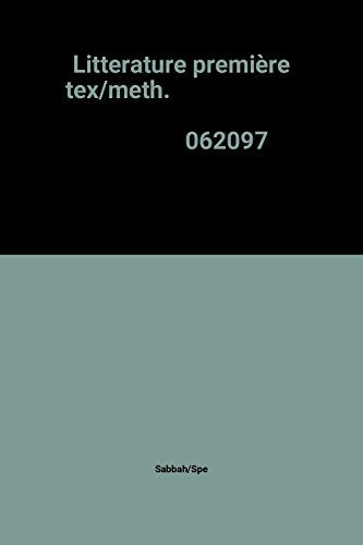 Litterature première tex/meth. 062097