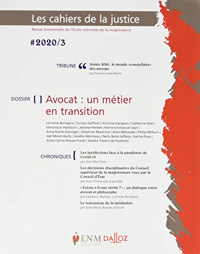 Les Cahiers de la justice 2020/3 - Avocat : un métier en transition