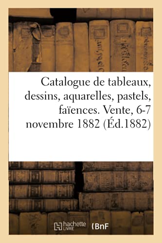 Catalogue de Tableaux, Dessins, Aquarelles, Pastels, Faiences Italiennes, Porcelaines, Meubles