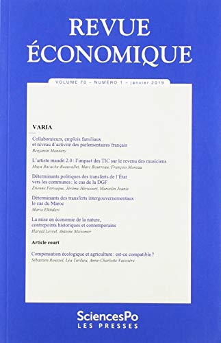 Revue économique 70-1, janvier 2019 - Varia